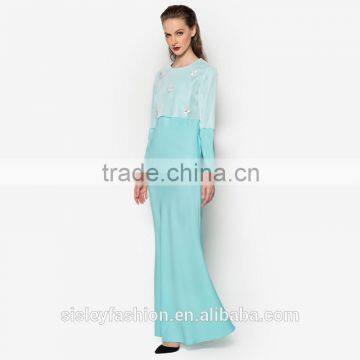 New Design Chiffon Fabric Baju Kurung Muslim Dress BJ045