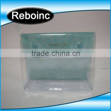 2014 clear pvc cosmetic bags with snap buttion