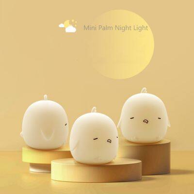Vente en gros de lampes de nuit en silicone LED animées de dessins animés en forme de lapin, lanternes animales pour enfants, lumières décoratives dotées d'un capteur tactile, cadeau pour enfants