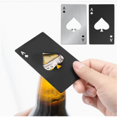 Poker Card Beer Bottle Opener Custom Logo Personalized Creative Portable Wallet Stainless Steel