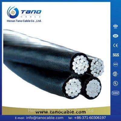 Quadruplex Aerial Bundled Cable With Bare Messenger Conductor 3x25+1x25sqmm