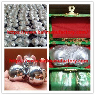 Massage ball for hand finger exercise metal chiming ball Chinese baoding health ball with little massage beads