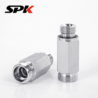 Stainless Steel Hydraulic Oil Tube Transition Fitting, High-Pressure Extended 304 Straight Hexagon Male Thread Ferrule Fitting