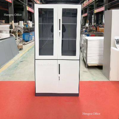 Factory Direct Wholesale Modern Metal Cabinet – Customizable Glass Door Steel Filing Cupboard for Commercial Office photo-4