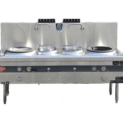 Stainless Steel Economic Two Woks Two Warmer - 250W Fan Power per Burner
