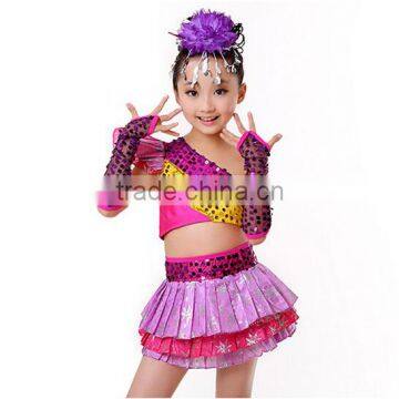 In stock 2pcs in one set kids red latin dance dress waltz dancing dress