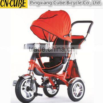 Parent push baby tricycle ,aluminum baby stroller 4 in 1