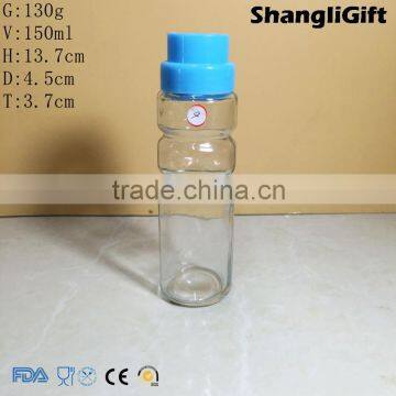 5oz Glass Spice Bottles With Plastic Cap Round Glass Cup