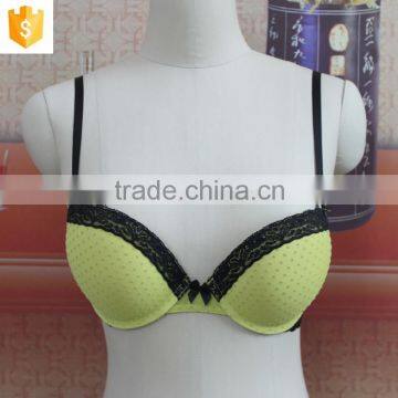 fancy design yellow sexy lace women bra 2016