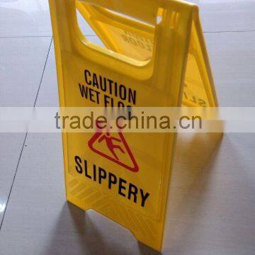 Folding Safety Sign Caution Wet Floor Yellow