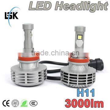 Newest G6 super waterproof h11 led headlight fanless 3000lm 25w china factory direct led headlight h11