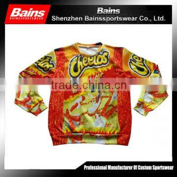 100% polyester sublimation crewneck custom 3d printing sweatshirt