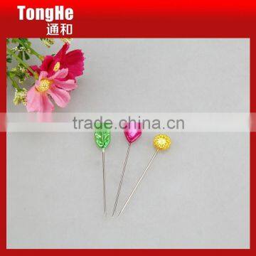Decorative 55mm Colorful Leaf Shape Pearl Head Pin photo-3