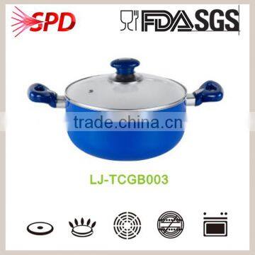 pressed casserole with ceramic non-stick Coating Heatproof Paint and glass lid