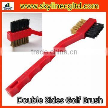 Red Plastic Golf Club brush with 2 sides cleaning