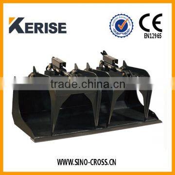 wheel loader attachment grapple bucket for skid steer loader