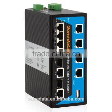 10-port Managed Industrial PoE Switch with 8 ports PoE