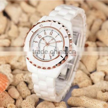 2013 new fashion lady's watch,ceramic watch, folding clasps