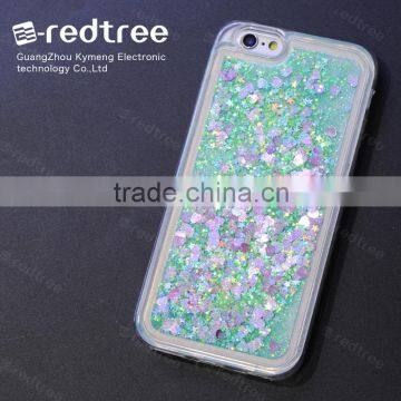 High Quality Mobile Phone Silicone Liquid Glitter Back Cover for Samsung Galaxy s6