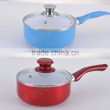 Color Sleeve Packing Ceramic Coating Sauce Pot Sauce Pan Milk Pan With Induction Bottom