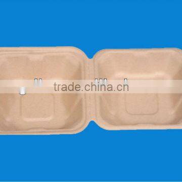 Eco-green 100% Biodegradable Microwavable Bagasse Hamburger Box photo-2