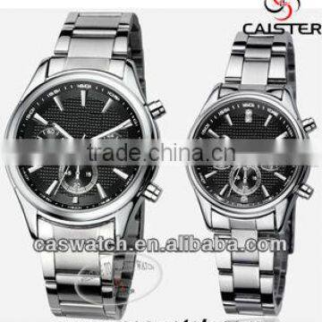 Good sale classic stainless steel multifunction pair watches