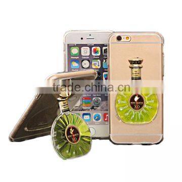 Transparent Back Cover Liquid XO Bottle Soft TPU Case with Kickstand Cell Phone Cases for Iphone and Samsung