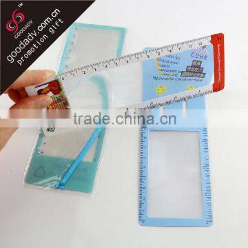 Factory Selling PVC Card Magnifiers with ruler for promotion gift