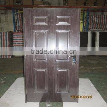 PU foam infilling six panel steel white modern bedroom doors