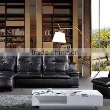 Post-modern style high back leather sofa with pillows corner combination Set modern sofa furnitures 607