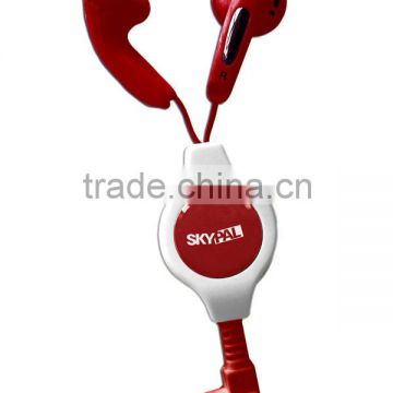 Headphones Earbud With Retractable Cord