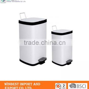 White Square Stainless Steel Trash Can