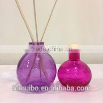 Colorful 200ml ball shaped reed diffuser bottle with rattan sticks