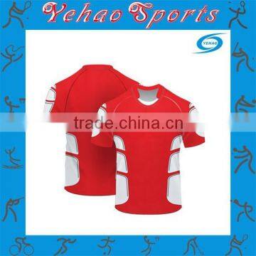 oem red white sublimated rugby jersey