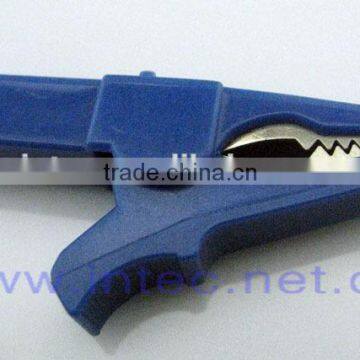 Jumper Wires Alligator Crocodile Roach Test Clip Plastic Handles Crocodile clips 54mm blue color I00169