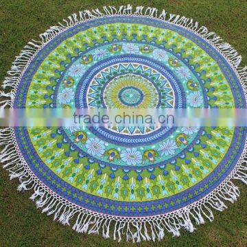 Indian Hippie Beach Throw Round Mandala Cotton Tapestry Roundie Yoga Mat Wall Hanging