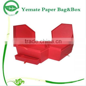 2015 2 tiers red printed recycling paper folding box, paper foldable box