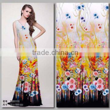 Golden flower fashion fabric printing or spandex fabric for shirt fabric