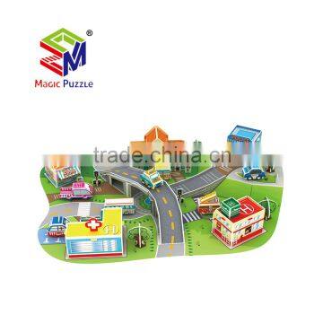 Mini Theme City Miniature 3D Paper Cardboard Jigsaw Puzzle photo-2