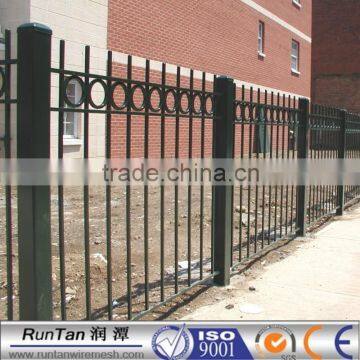 Black powder coated security backyard metal steel picket fence