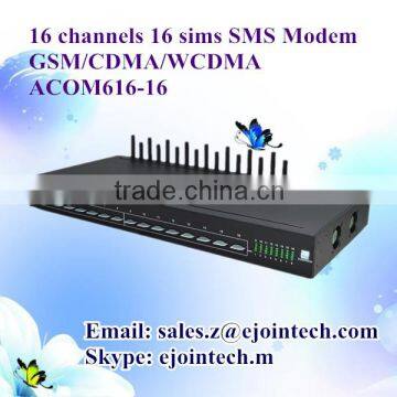 Ejointech voip 16 channels gsm/cdma/wcdma modem bulk usb modem with sms gateway