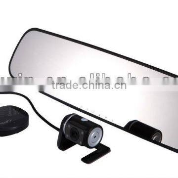 Dual channel Full HD Car dash camera built-in rear view mirror