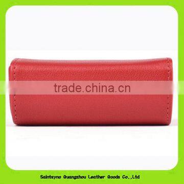 15018 Portable Leather With Good Quality Leather Cosmetic Bag With Mirror photo-4
