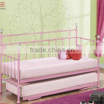 Living Room Pink Wrought Iron Sofa Bed with Crystal Ball