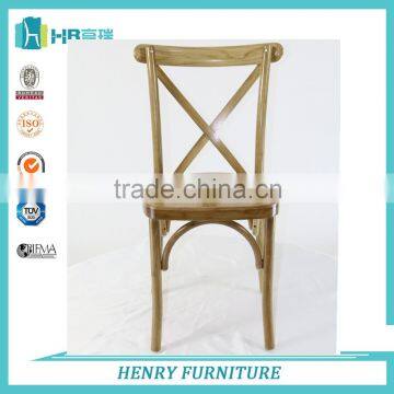 Factory price natural oak wood cross back chair