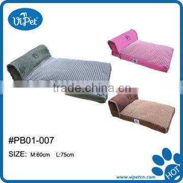 Elegant plush fashionable burberry style pet bed