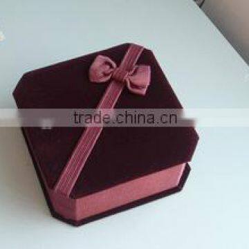 2015 Hot sale jewlery set box Velvet flannelette flocking custom fancy