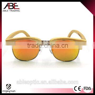 2016 fashion vogue UV400 mirror lens custom design bamboo wooden polarized sunglasses metal combination                        
                                                                                Supplier's Choice