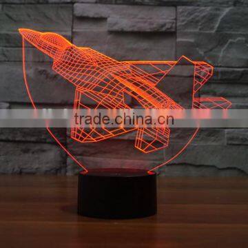 F22 Jet Fighter 3D Visual Effect Led Table Lamp