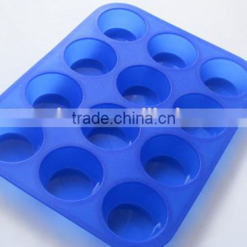 AI-I005 12 holes round blue color funny silicone cake mold